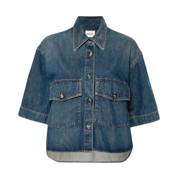 Blue Denim Shirt Pointed Collar