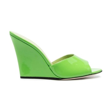 Green Paris Texas Wedge Sandals