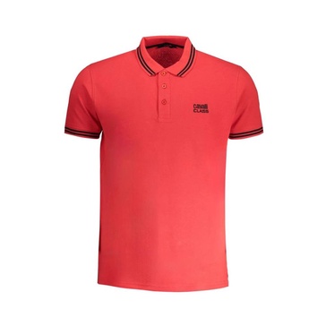 Red Cotton Polo Shirt with Short Sleeves