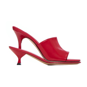 JACQUEMUS Layered Design Open Toe Sandals with Tapered Heel