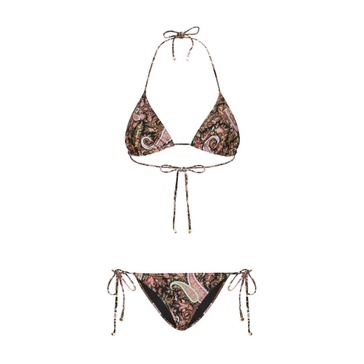 paisley-print halterneck bikini