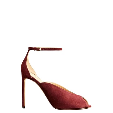 Open-toe Suede Pumps