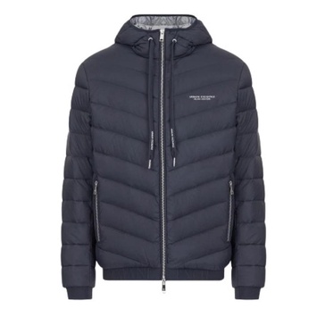 Blue Hooded Down Jacket