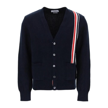 Thom Browne Cotton Cardigan With Red, White