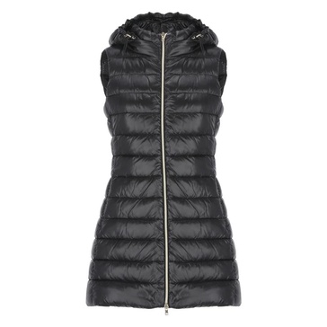 Quilted Black Vest with Hood