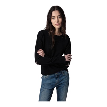 Black Cashmere Star Patch Sweater