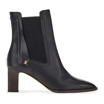 Black `Toren` Heeled Boots with Embroidered Logo