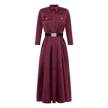 Midi Shirt Dress with Belt