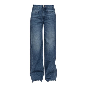 High-waisted straight leg jeans