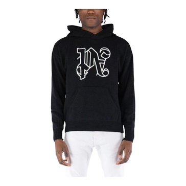 PALM ANGELS Monogram Knit Hoodie for Men - Black, SS24