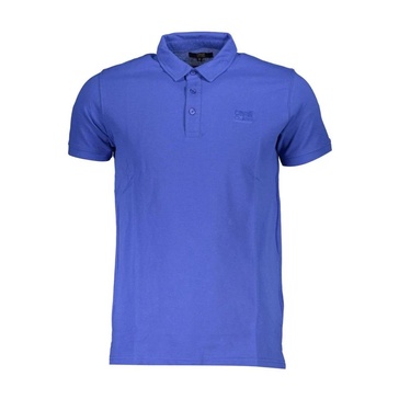 Blue Cotton Polo Shirt with Logo