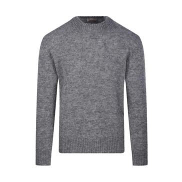 Round Neck Sweater in Medium Grey