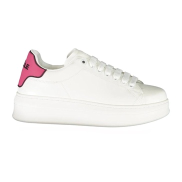 Sporty Lace-Up Sneakers Pink Contrast Logo