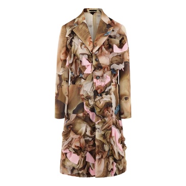 Structured single-breasted coat with graphic print