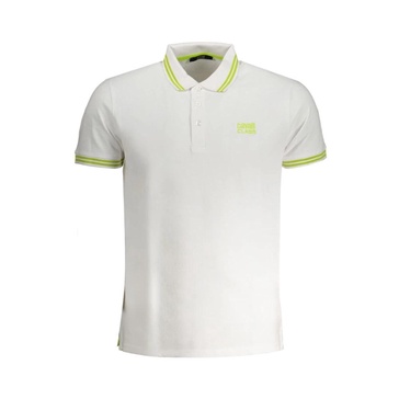 White Cotton Polo Shirt with Short Sleeves