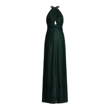 Green Velvet Beaded Maxi Dress