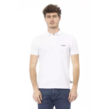 Trendy White Cotton Polo Shirt