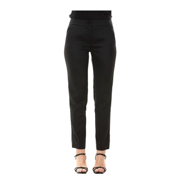 Black Polyester Blend Pants