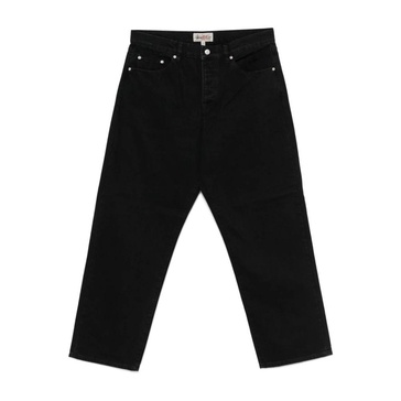 Black Denim Jeans with Logo Embroidery