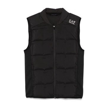 Black Padded Quilted Sleeveless Jacket