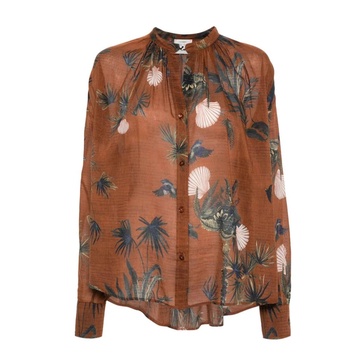 Sheer Seashell Floral Print Shirt