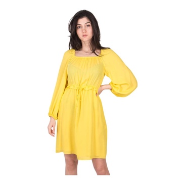 Sophisticated Statement Lemon Yellow Dress