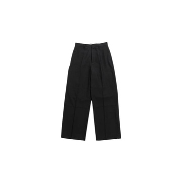 Black Wool Straight Cut Pants