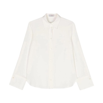 Cream White Pointed Collar Shirt