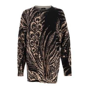 Black Wool Printed Sweater