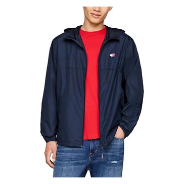 Blue Hooded Zip Jacket Men Fall/Winter