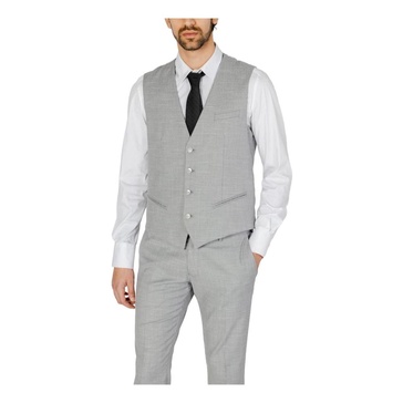 Grey Sleeveless Gilet Spring/Summer Plain