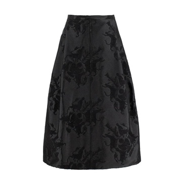 Elegant Midi Flared Jacquard Skirt