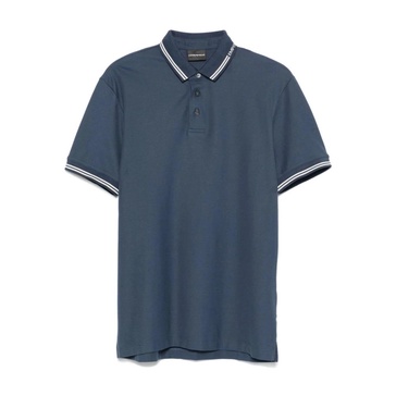 Blue Polo Shirt with Logo Embroidery