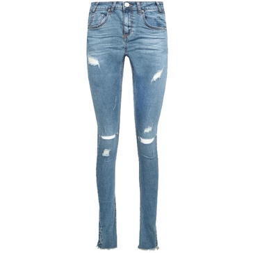 Denim Skinny Jeans with Knee Cuts