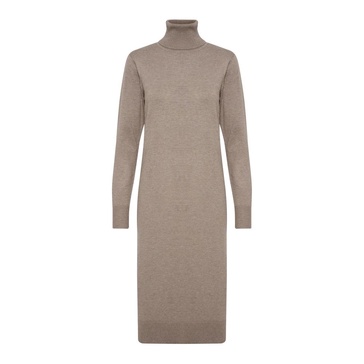 Soft Knit Roll Neck Long Dress