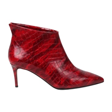 Glossy Crocodile-Effect Boots