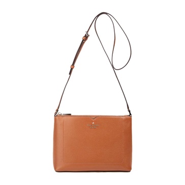 Pebbled Leather Crossbody Bag Warm Ginger