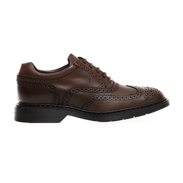 Brown Leather Brogue Shoes - Size 39