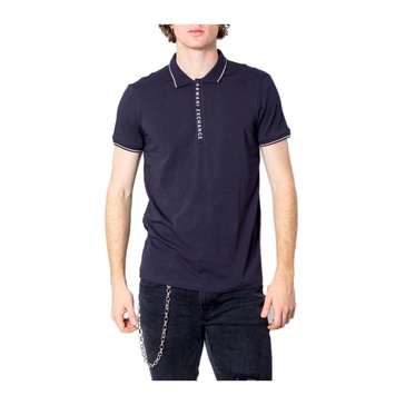 Blue Cotton Polo Shirt Short Sleeve