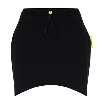 Black Cotton High Waist Skirt