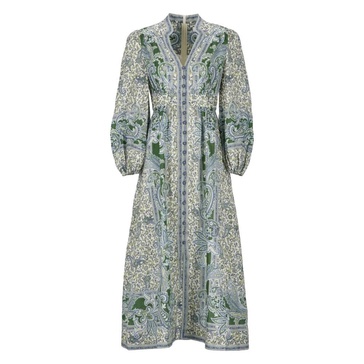 Zimmermann Paisley Print Linen Midi Dress