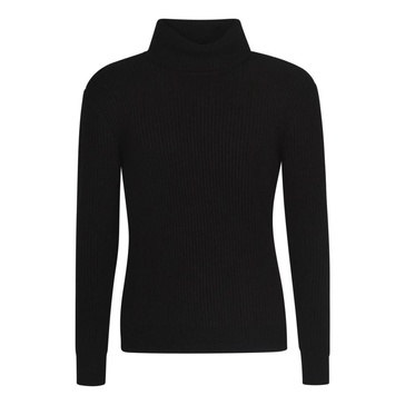 Black Ribbed-Knit Jumper AW22