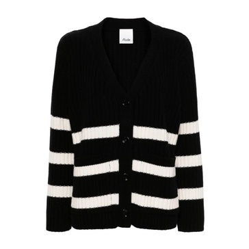 Striped Cashmere Cardigan Sweater