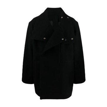 double-breasted virgin wool coat