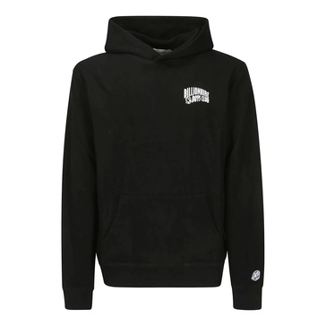 Black Hooded Cotton Sweatshirt with Logo