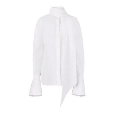 White Bow Shirt - Elegant Style