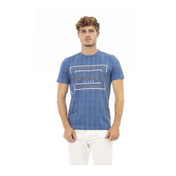 Blue Cotton Round Neck T-Shirt