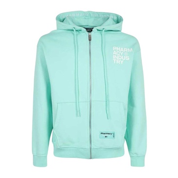 Green Logo Zip-Up Sweater