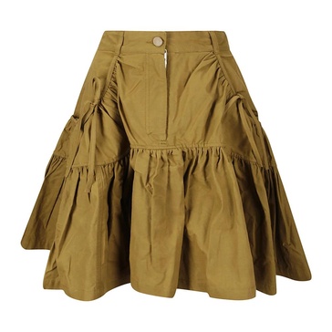 Flared Cotton Skirt with Side Pockets