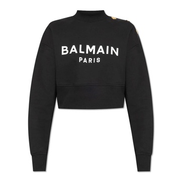 Balmain "Cropped Sweatshirt With Buttons